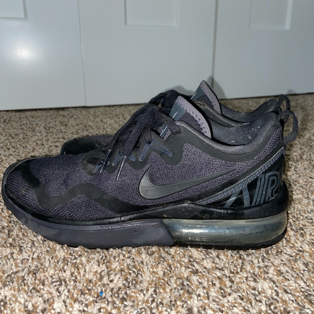 Black Nike running shoes